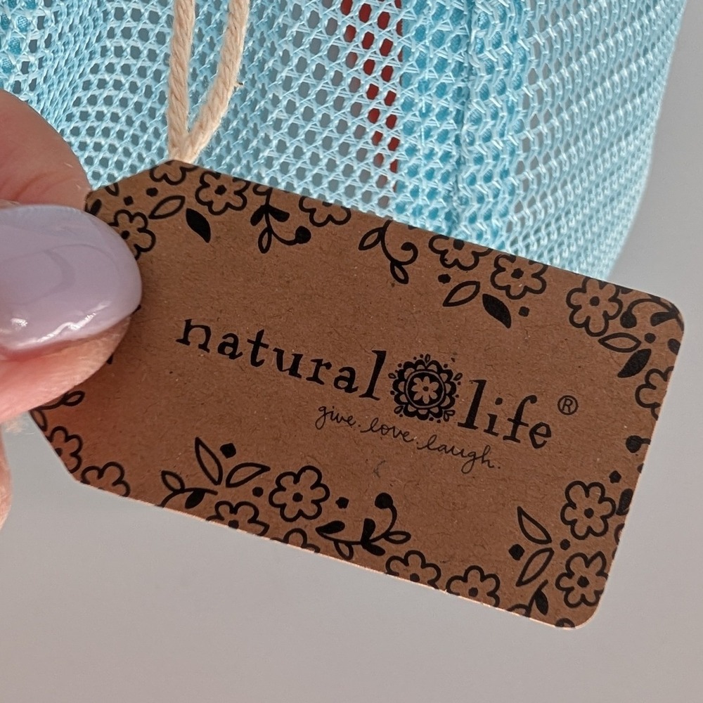 Natural Life Trucker Hat Women OS Yellow Blue LOVE Floral Mesh Snapback Boho - Picture 6 of 9